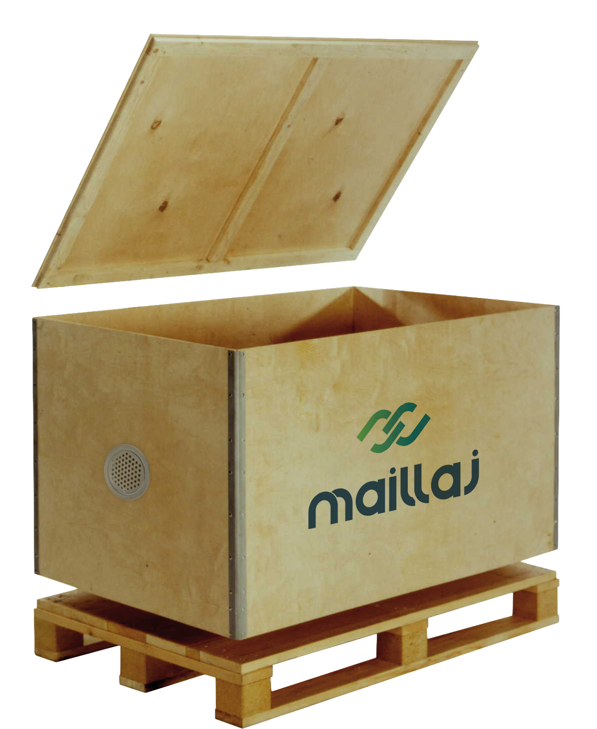 Grille aération caisse bois