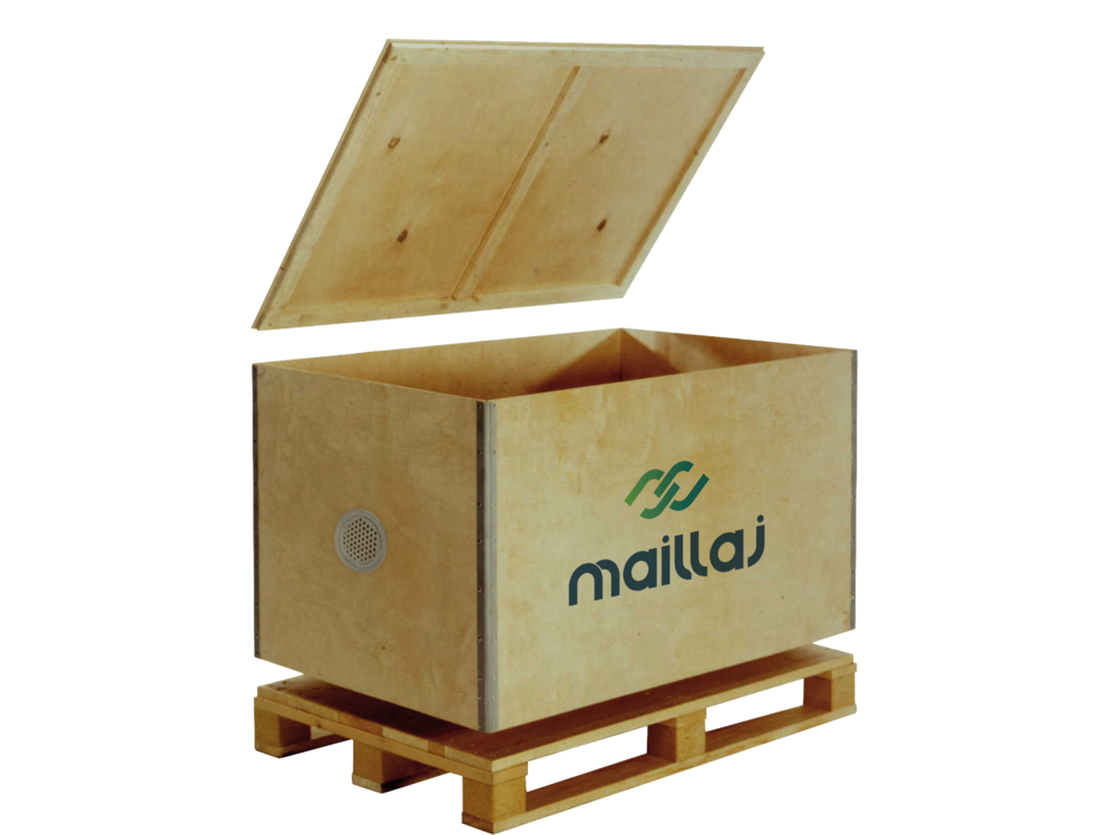 Grille d'a&eacute;ration pour caisse bois contreplaqu&eacute;