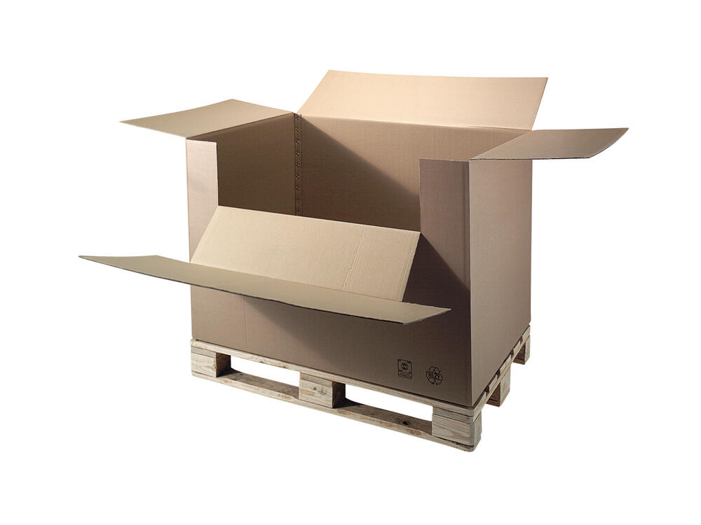 Caisse conteneur avec abattant double cannelure